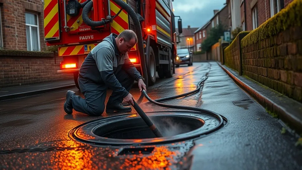 Blocked drain specialists in Sandwich clearing a drain